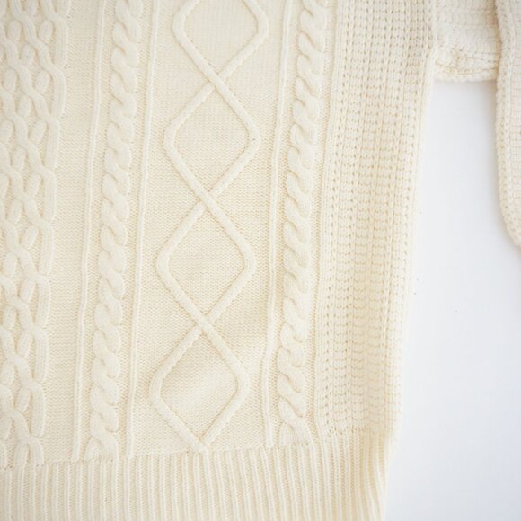 Vintage Claybrooke Cream Cable Knit Sweater Old Money Preppycore Winter XL - Picture 5 of 9
